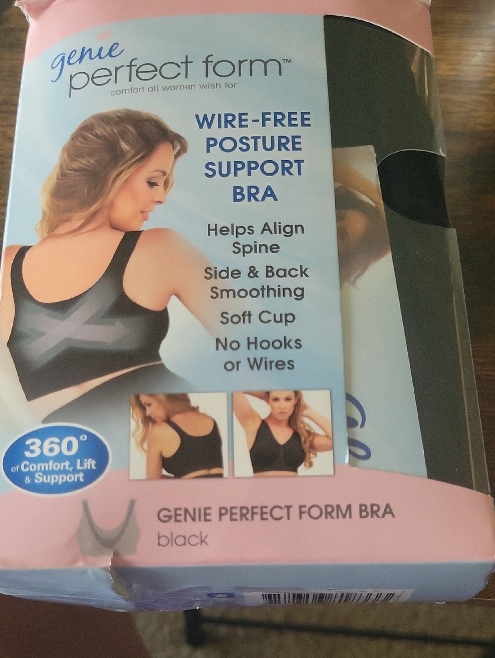 Genie Perfect Form Wire-Free Posture Support Bra - Black